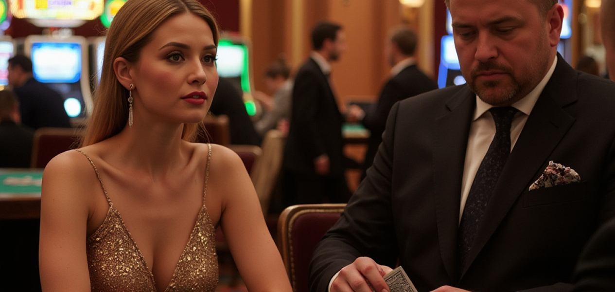 Professional poker table with dealer